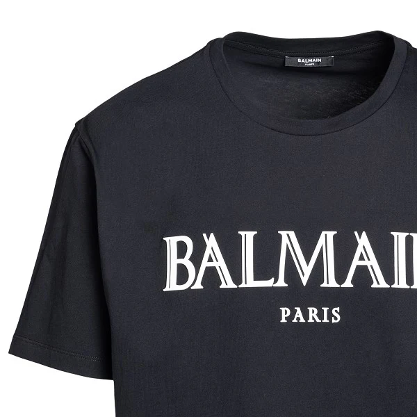 T-shirt BALMAIN large fit logo gommato nera - immagine 6