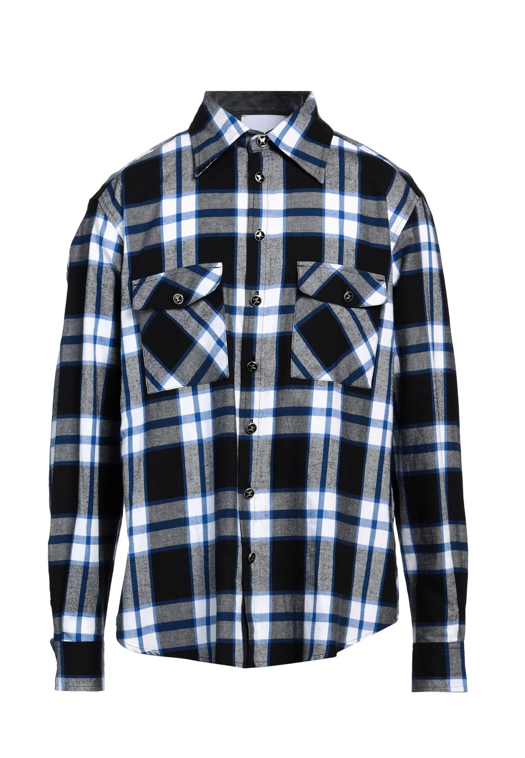 Camicia RICHMOND X in flanella nero/blu/grigio - immagine 2