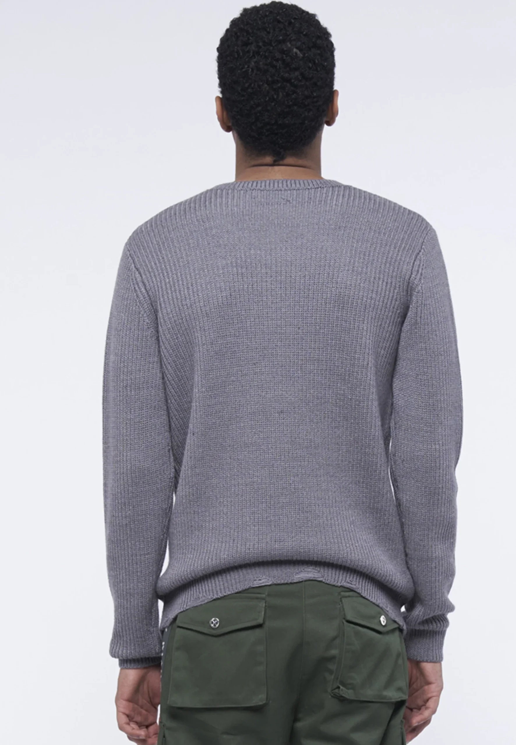 Maglione RICHMOND X sweater a costine stampa logo grigio melange - immagine 6