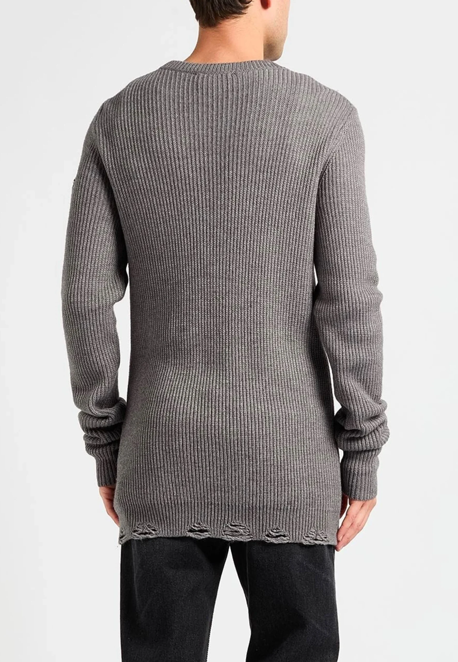 Maglione RICHMOND X sweater a costine stampa logo grigio melange - immagine 4