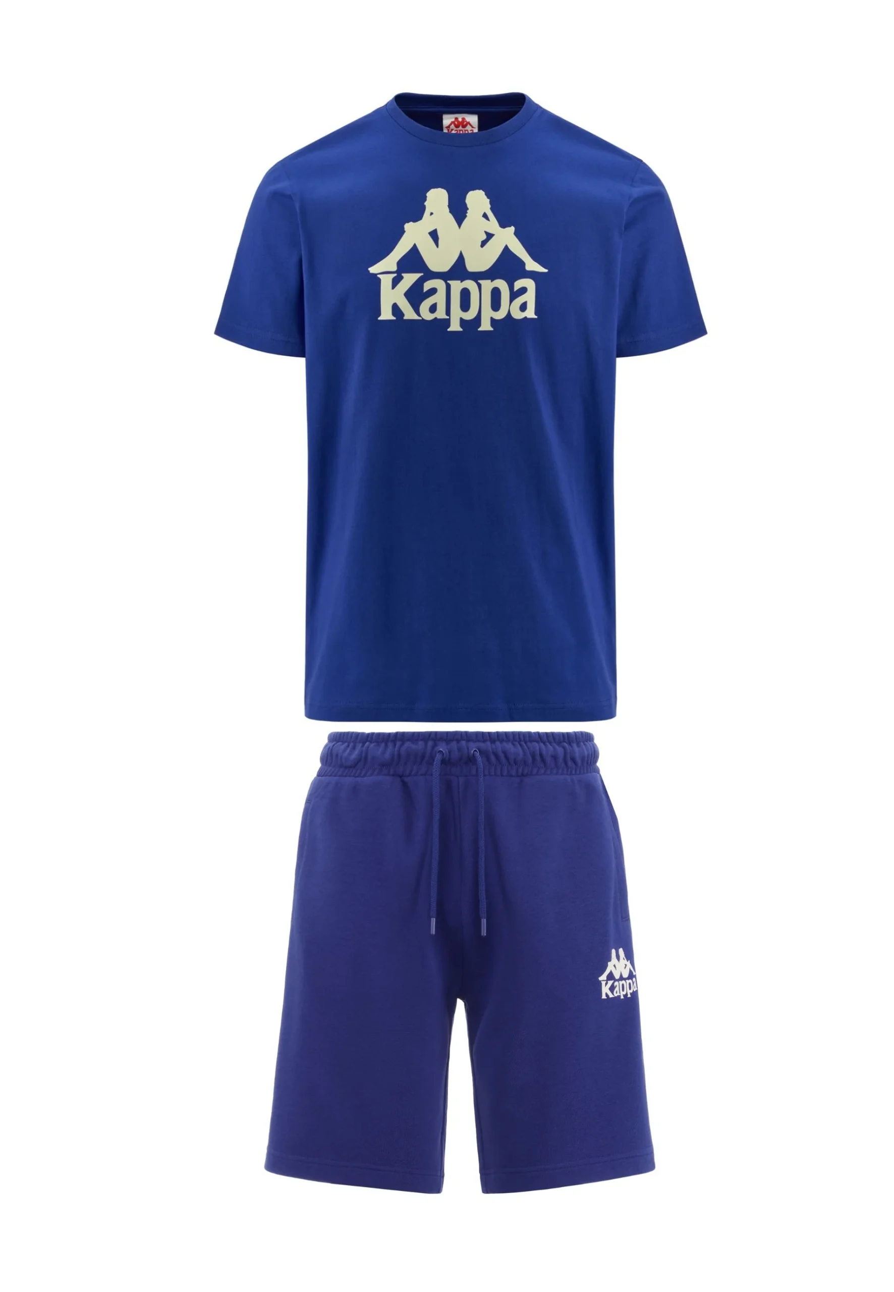 Completino estivo KAPPA 222 Authentic t-shirt + pantaloncino stampa logo blue royal - immagine 2