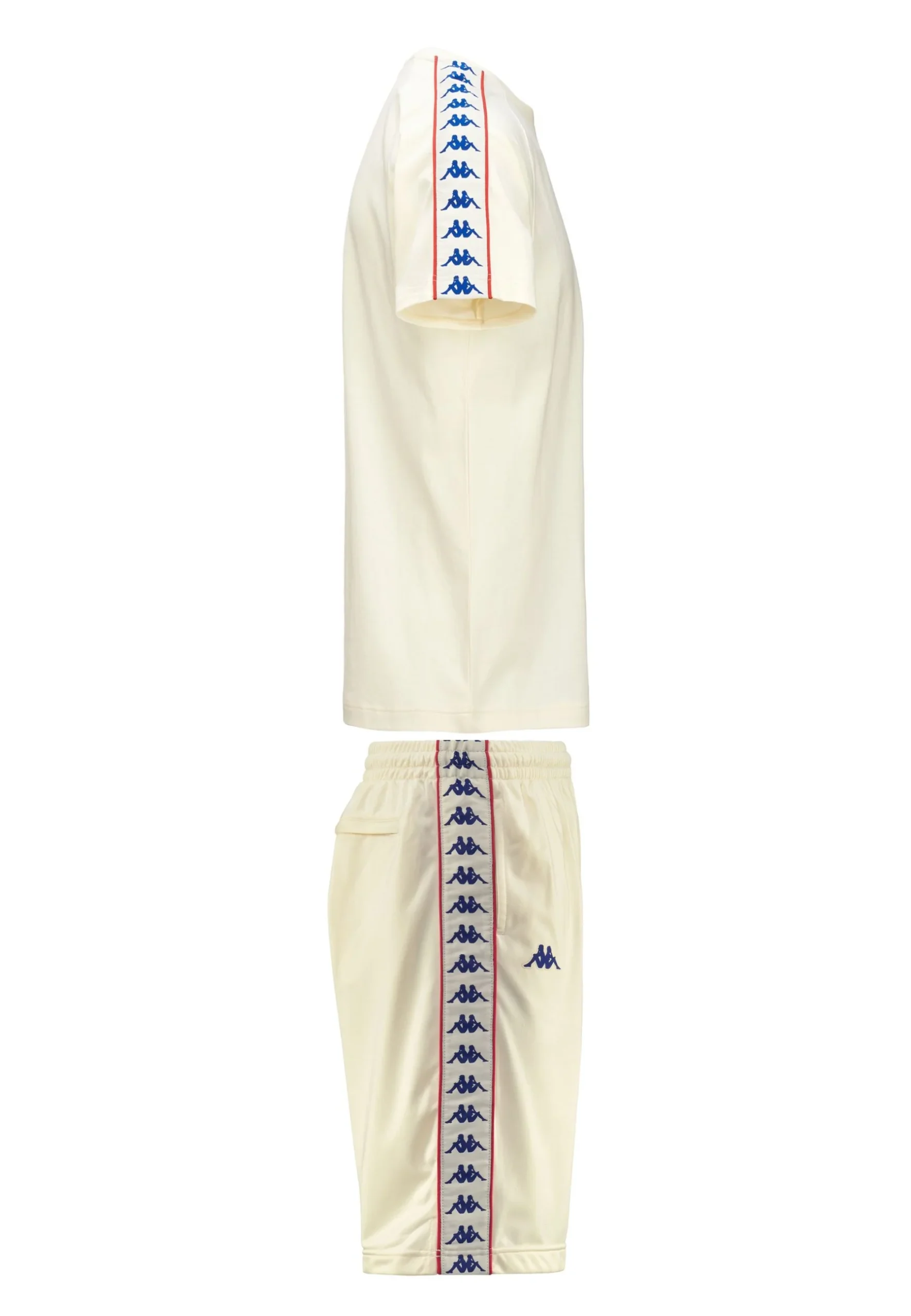 Completino estivo KAPPA 222 Banda t-shirt + pantaloncino bianco antico/blue/rosso - immagine 3