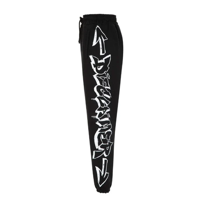 Completo tuta DISCLAIMER felpa + pantalone stampa logo nero - immagine 4
