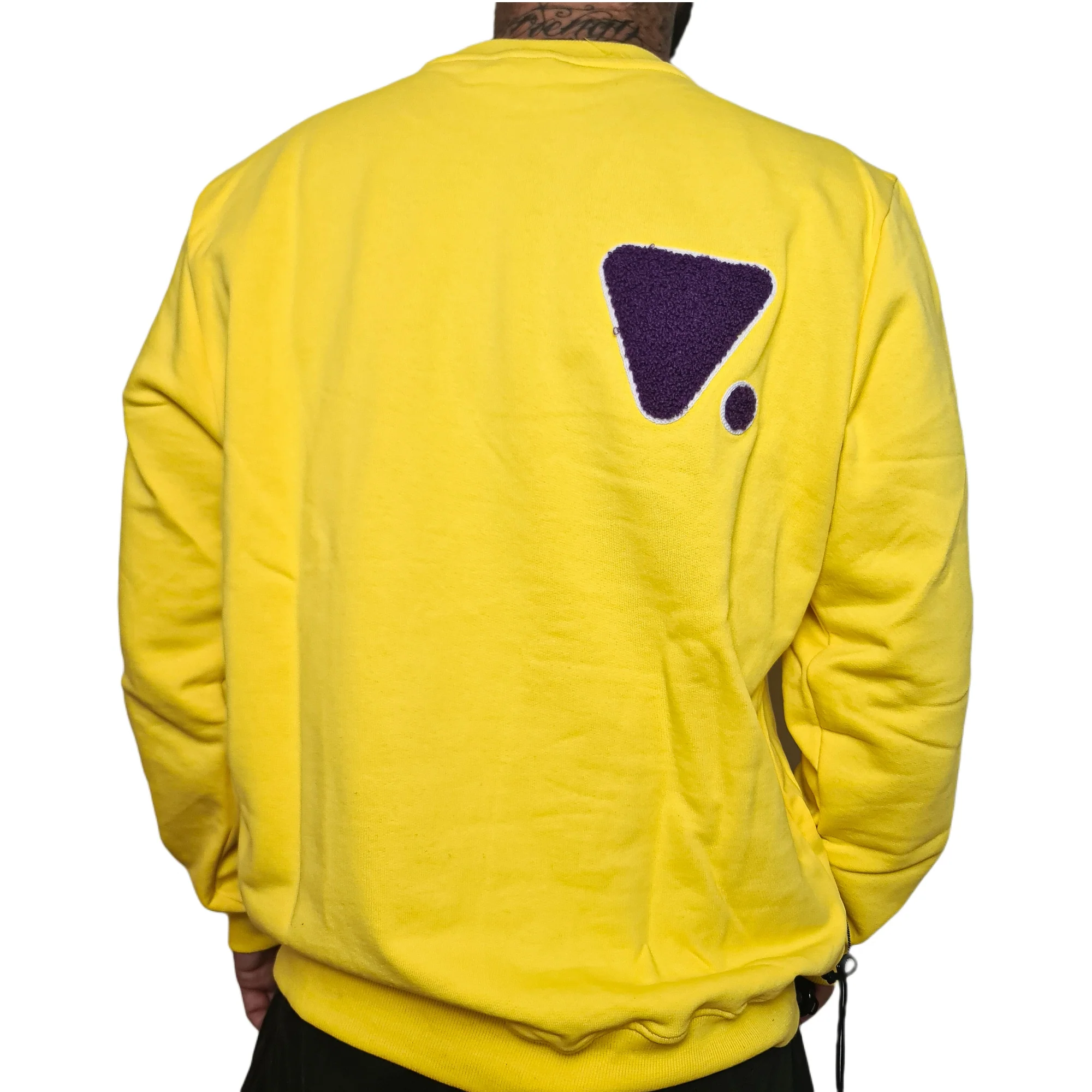 Felpa VALVOLA scritta con ricamo giallo/viola - immagine 3