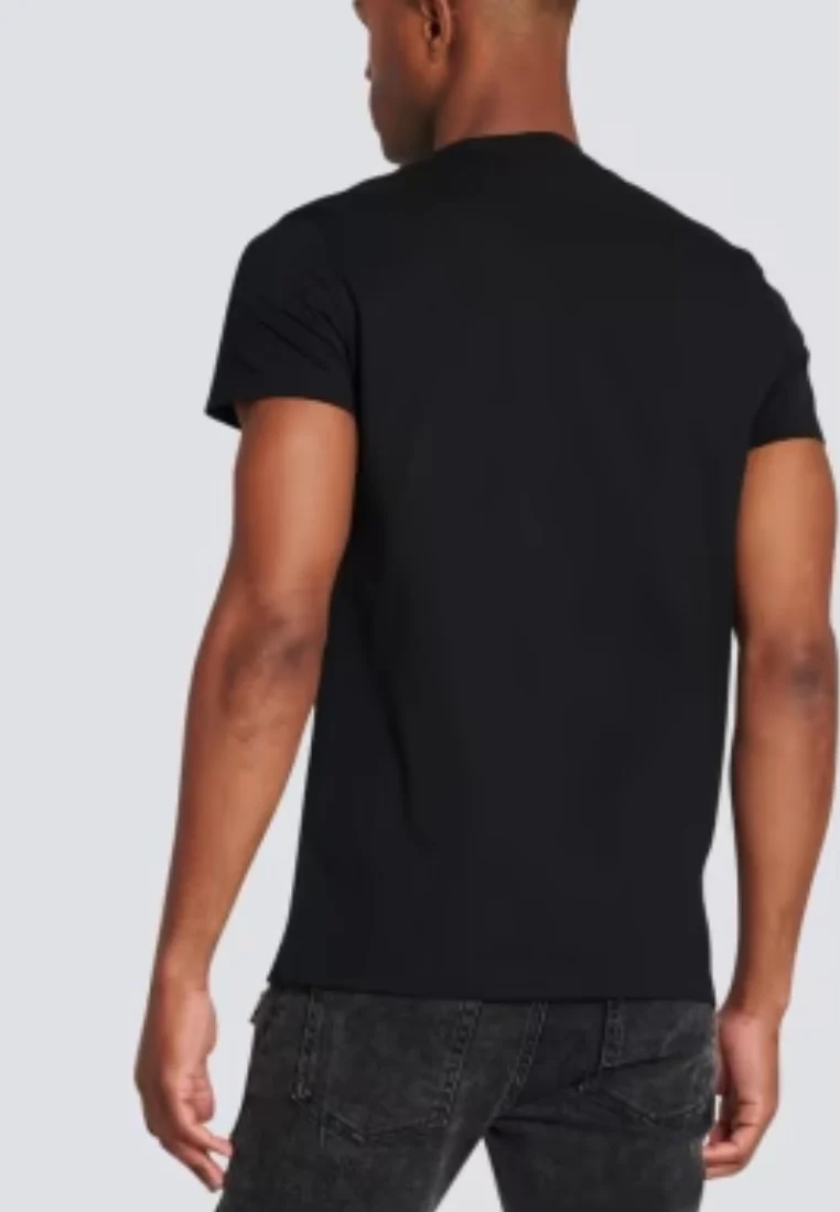 T-shirt BALMAIN stampa logo roso nera - immagine 5