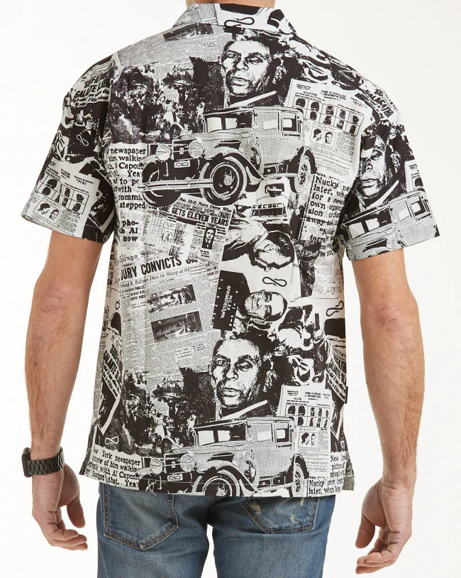 Camicia PROPAGANDA stampa all over Mugshot bianco/nero - immagine 7