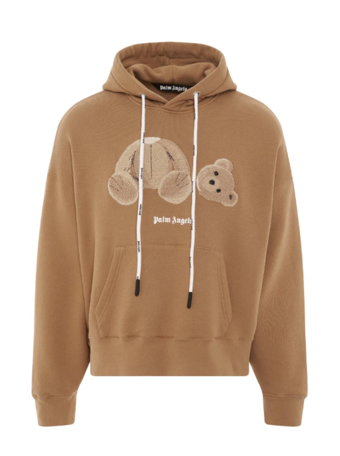 Felpa PALM ANGELS con cappuccio Teddy Bear large fit marrone - immagine 4
