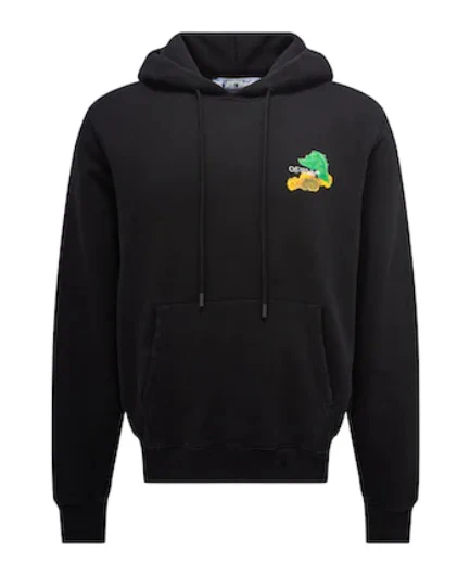 Felpa OFF-WHITE con cappuccio Arrow brush nero - immagine 3