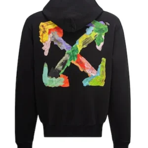 Felpa OFF-WHITE con cappuccio Arrow brush nero