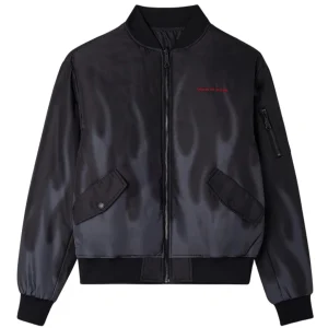 Bomber VISION OF SUPER giacca con fiamme logo ricamato nero