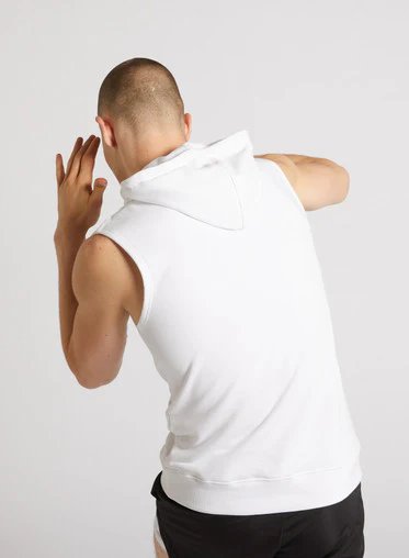 Felpa smanicata RICHMOND cappuccio stampa bianco - immagine 3