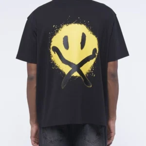 T-shirt RICHMOND X oversize logo smile sul retro nera