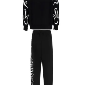 Completo tuta DISCLAIMER felpa + pantalone stampa logo nero