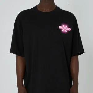 T-shirt RICHMOND X oversize logo fluo nera