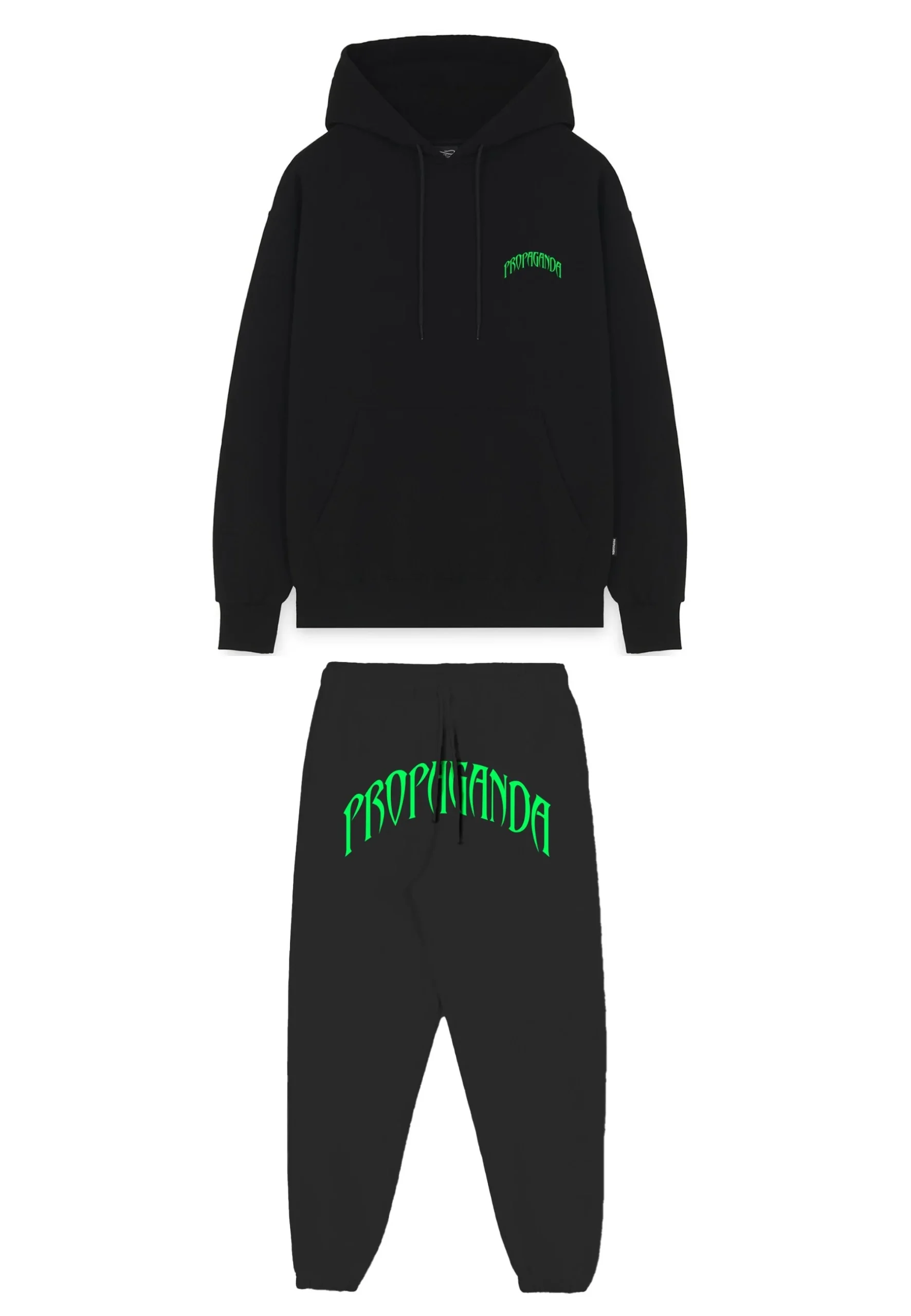Completo tuta PROPAGANDA felpa + pantalone Triangle Panther nero - immagine 2