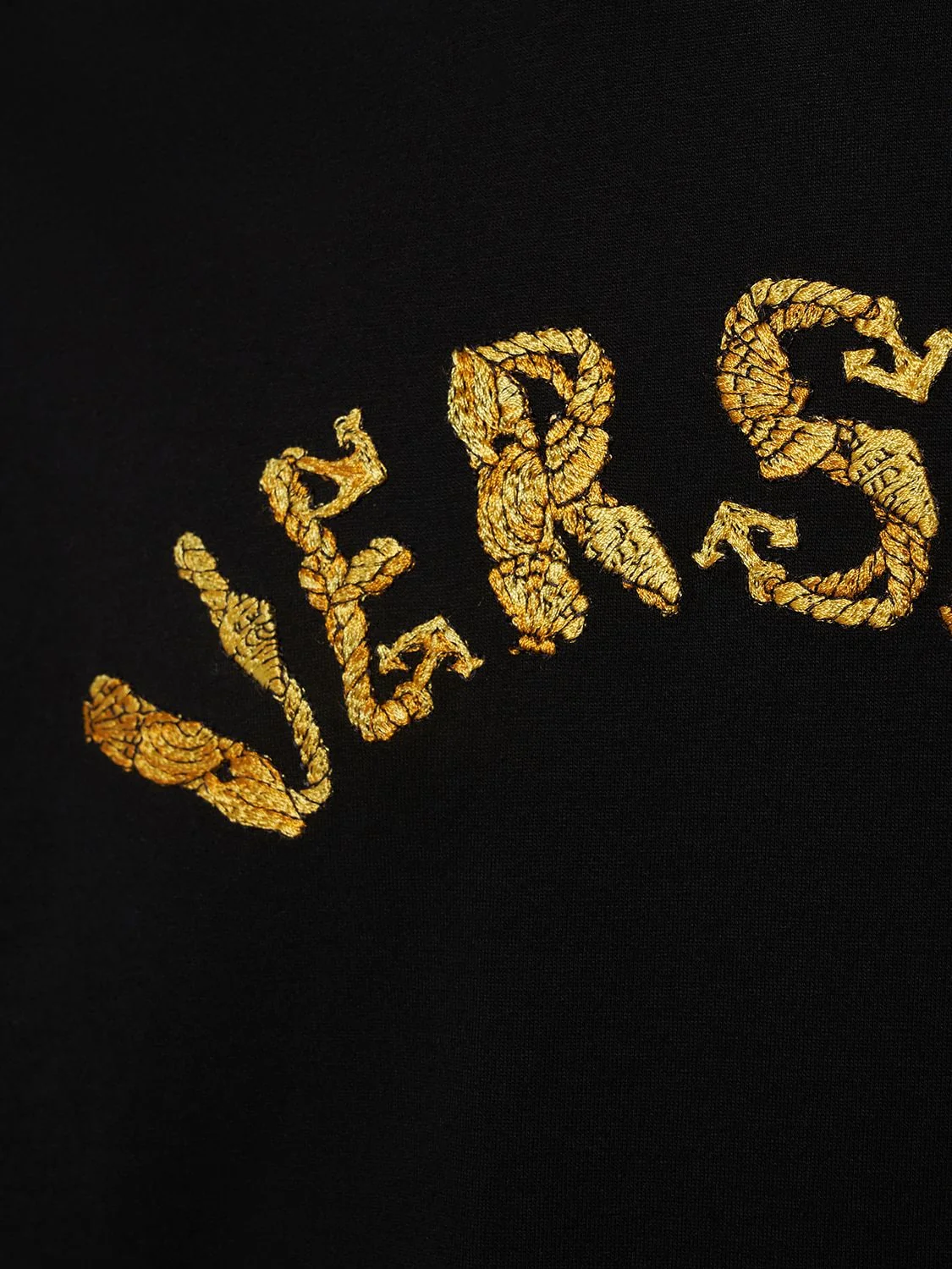 T-shirt VERSACE logo baroque ricamato nera - immagine 5