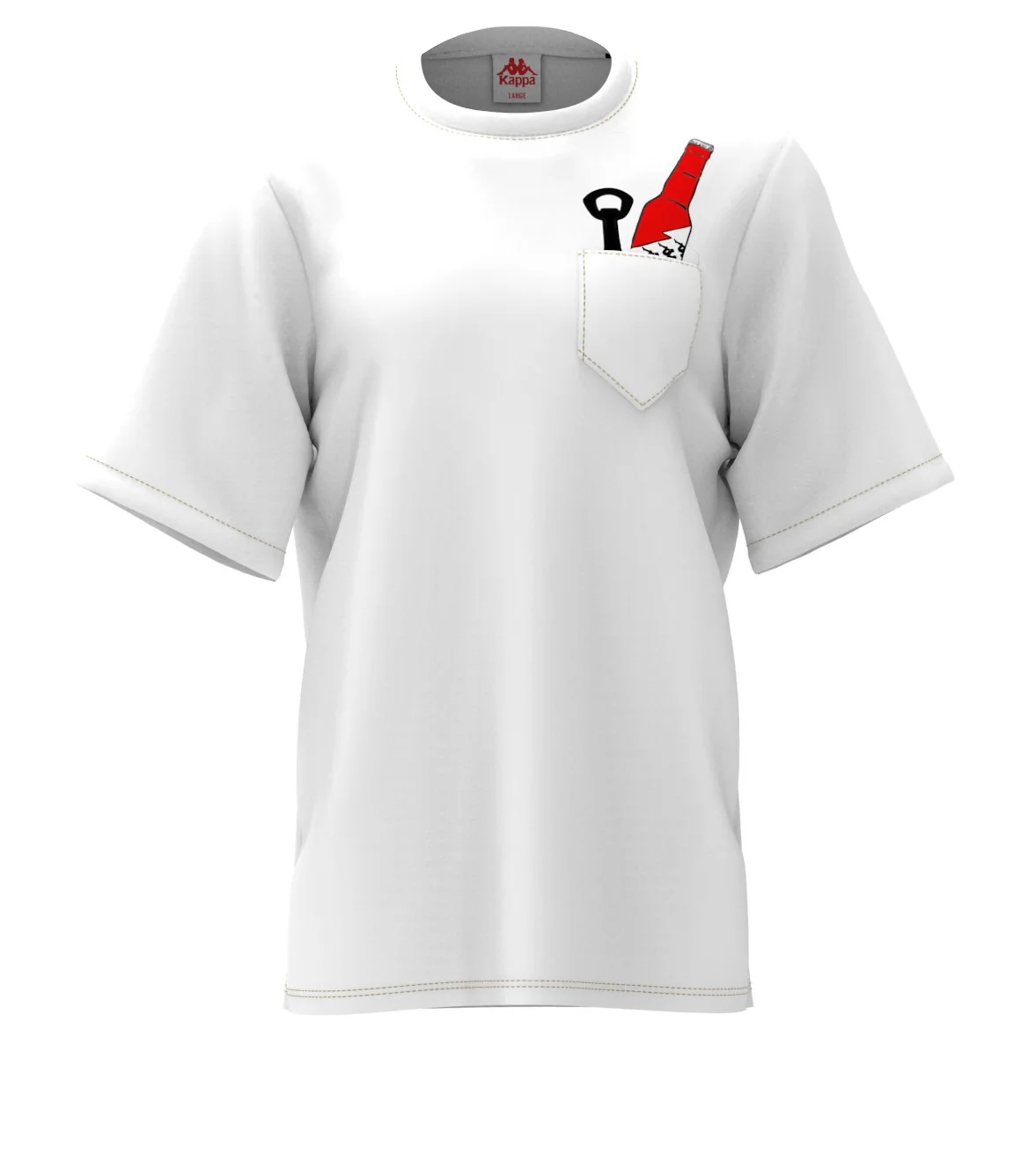 T-shirt KAPPA Authentic stampa beer bianca - immagine 7