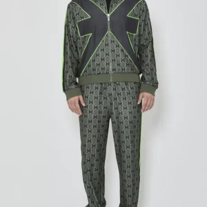 Completo tuta RICHMOND X felpa zip + pantalone verde/nero