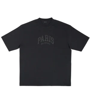 T-shirt unisex BALENCIAGA cities Paris large fit Nera