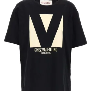 T-shirt VALENTINO stampa Chez valentino nera