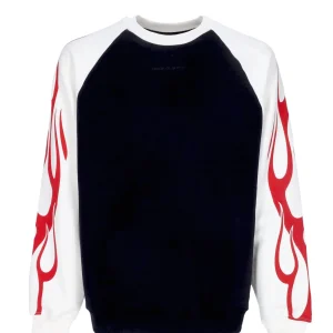 Felpa VISION OF SUPER bicolore nera/bianca con fiamma sulle maniche