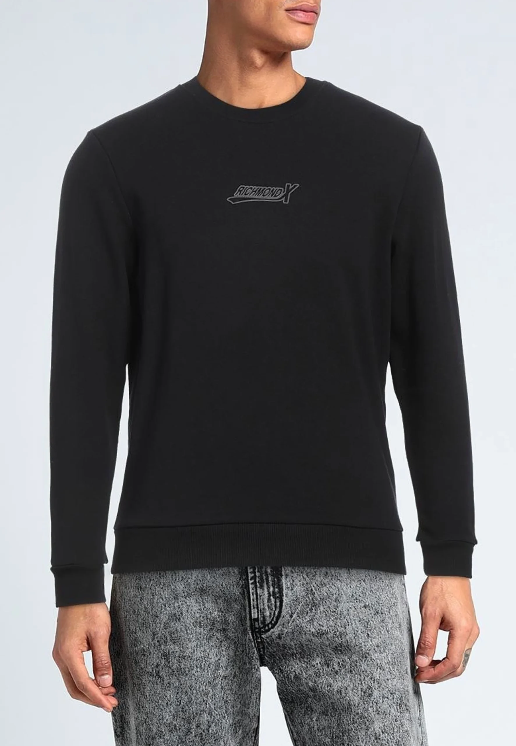 Felpa RICHMOND X stampa logo gommato nero - immagine 5