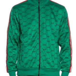 Tony Effe Giacca in triacetato TRIPLOSETTE 777 zip stampa sublimati Verde