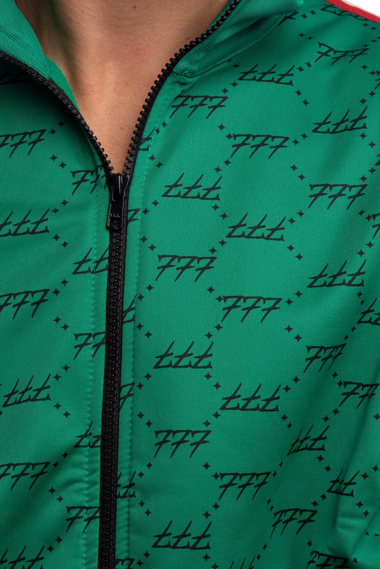 Tony Effe Giacca in triacetato TRIPLOSETTE 777 zip stampa sublimati Verde - immagine 5