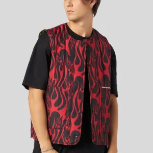 Gilet VISION OF SUPER double face fiamme nero