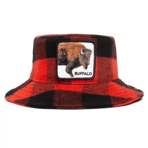 Cappello pescatore GOORIN BROS Buffalo new bucket tartan rosso/nero