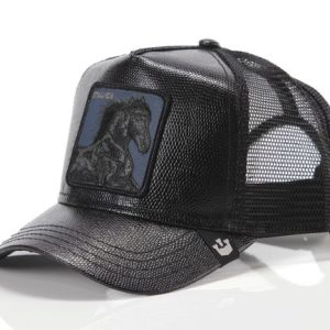 Cappello limited edition GOORIN BROS in ecopelle Stallion nero lucido