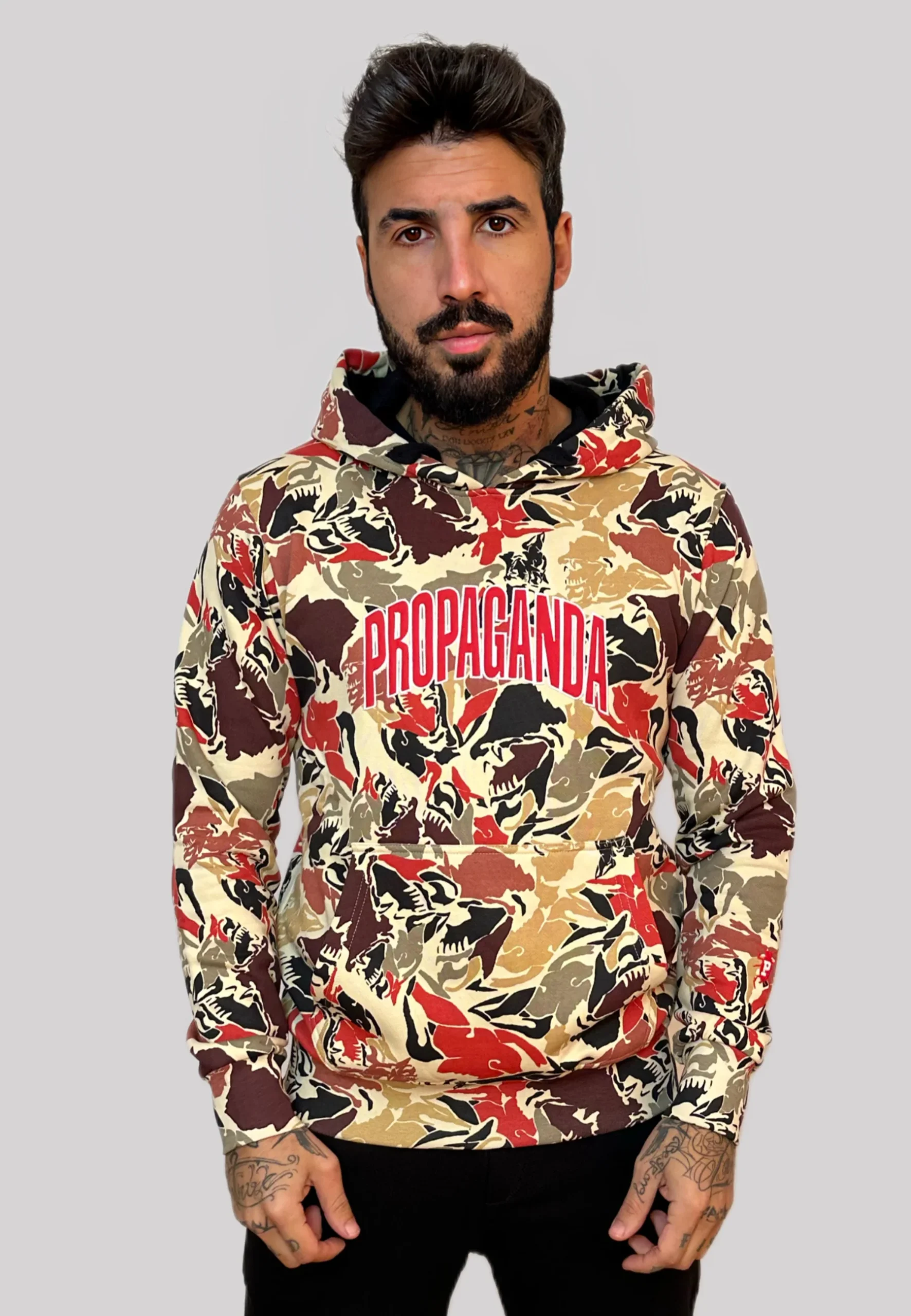 Felpa PROPAGANDA cappuccio College Beware - immagine 2