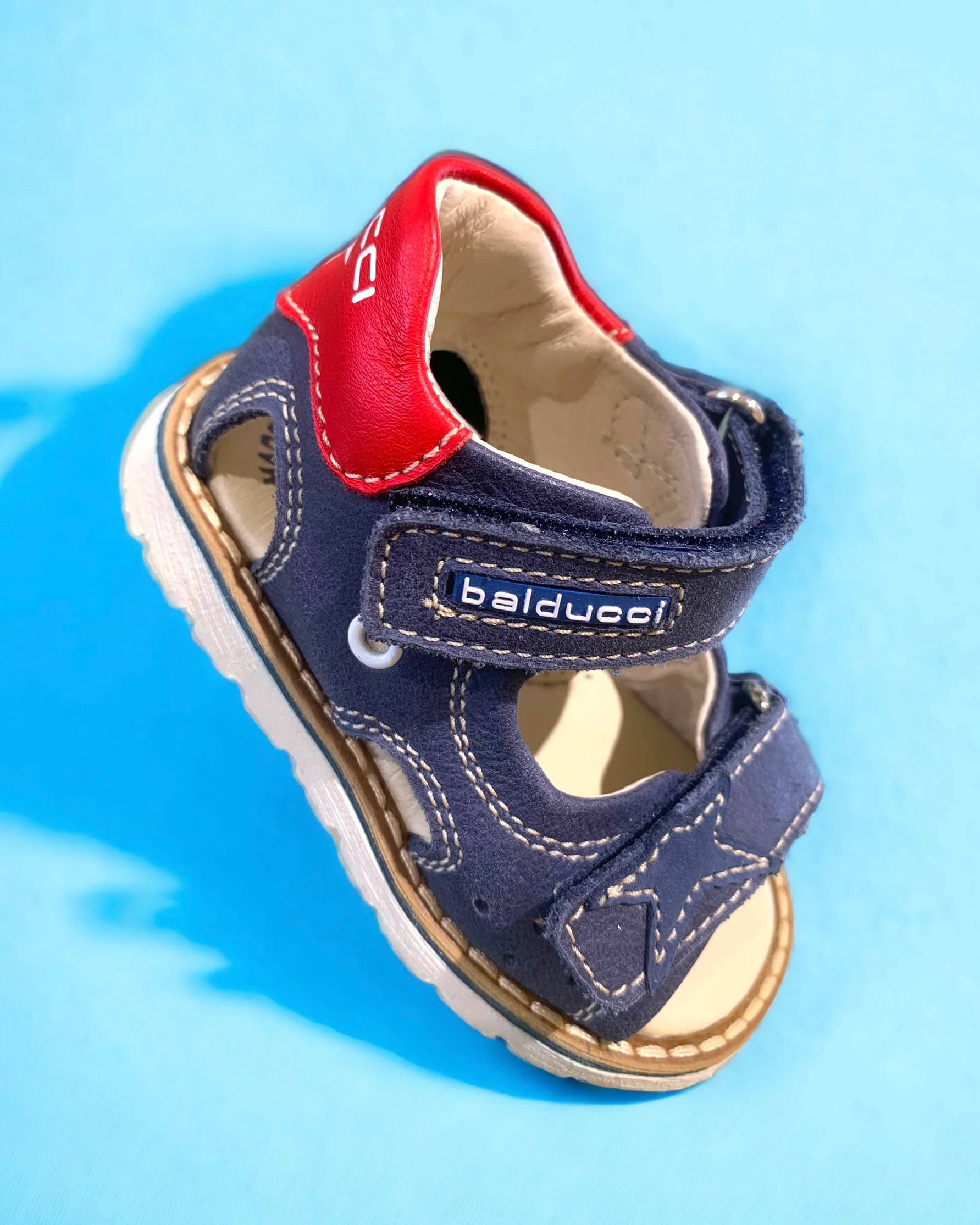 BALDUCCI - PRIMO PASSO - Sandaletto blu con dettaglio rosso bambino - immagine 2