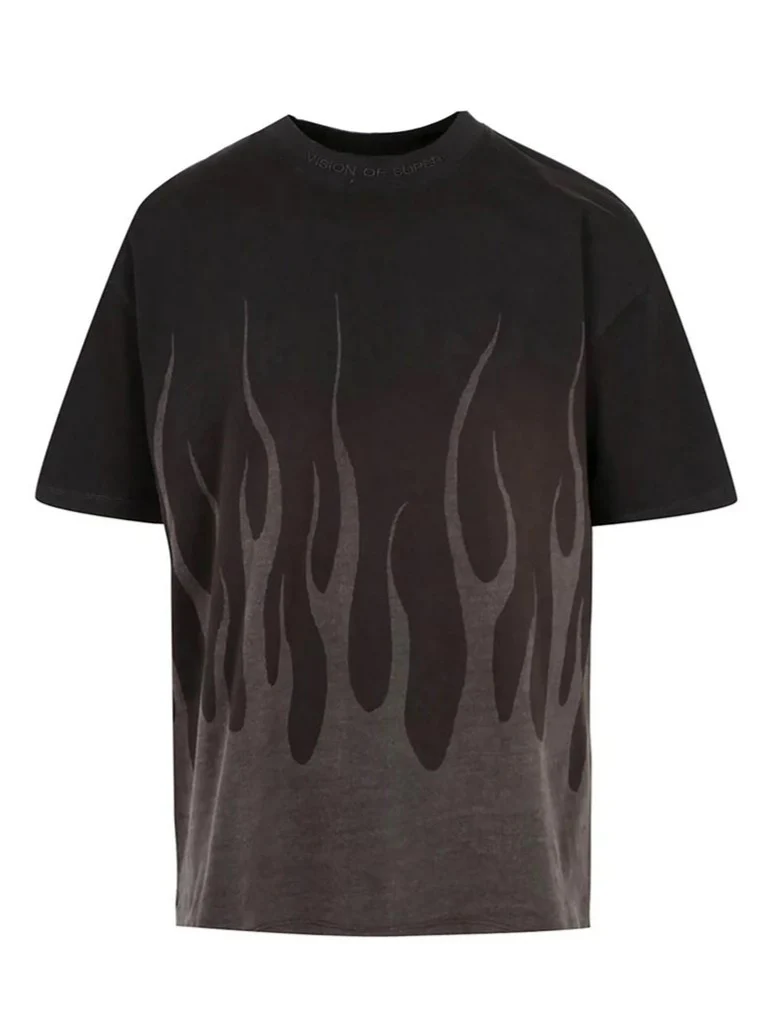 T-shirt VISION OF SUPER nera con fiamma corrosive nera - immagine 2