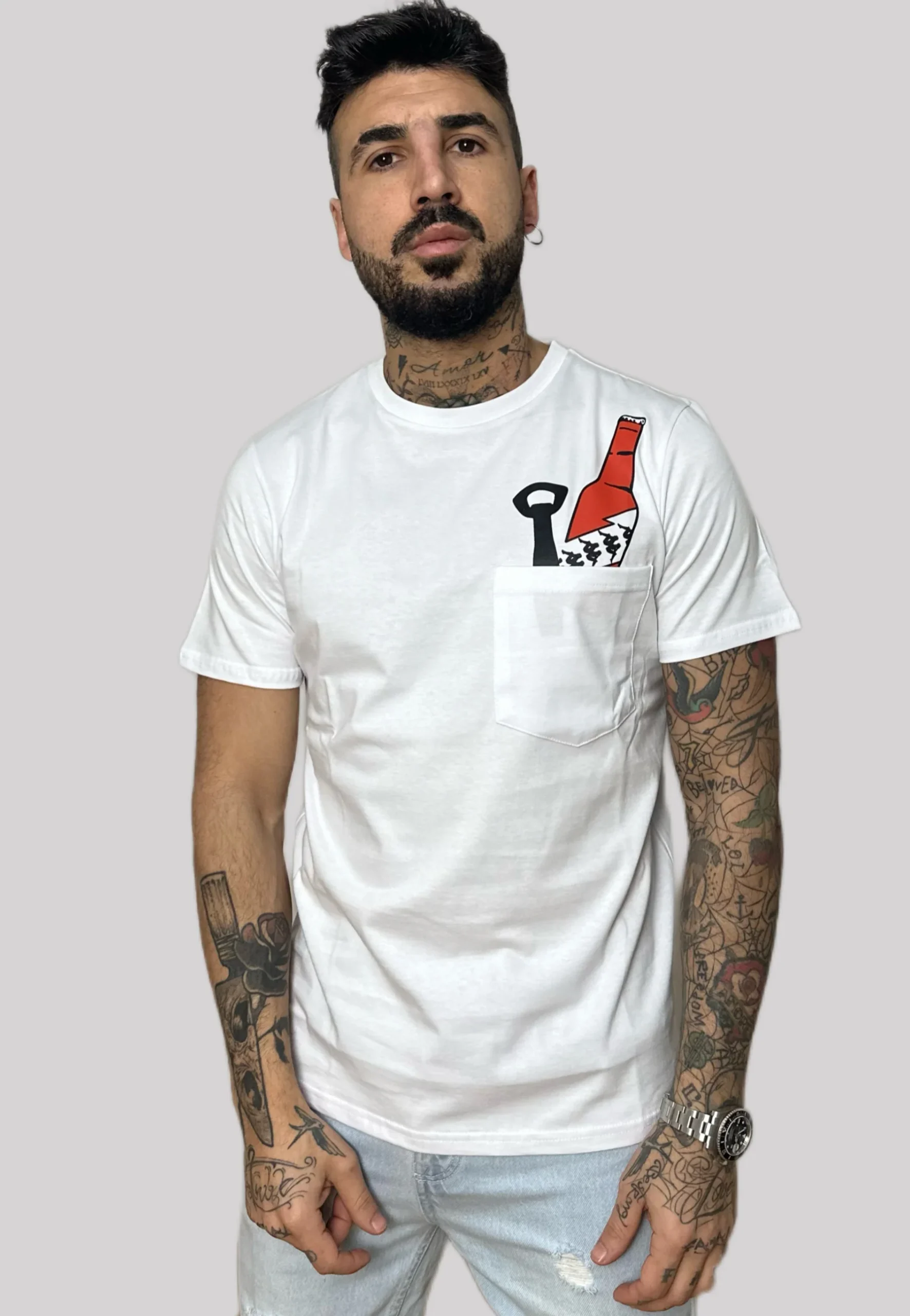 T-shirt KAPPA Authentic stampa beer bianca - immagine 5