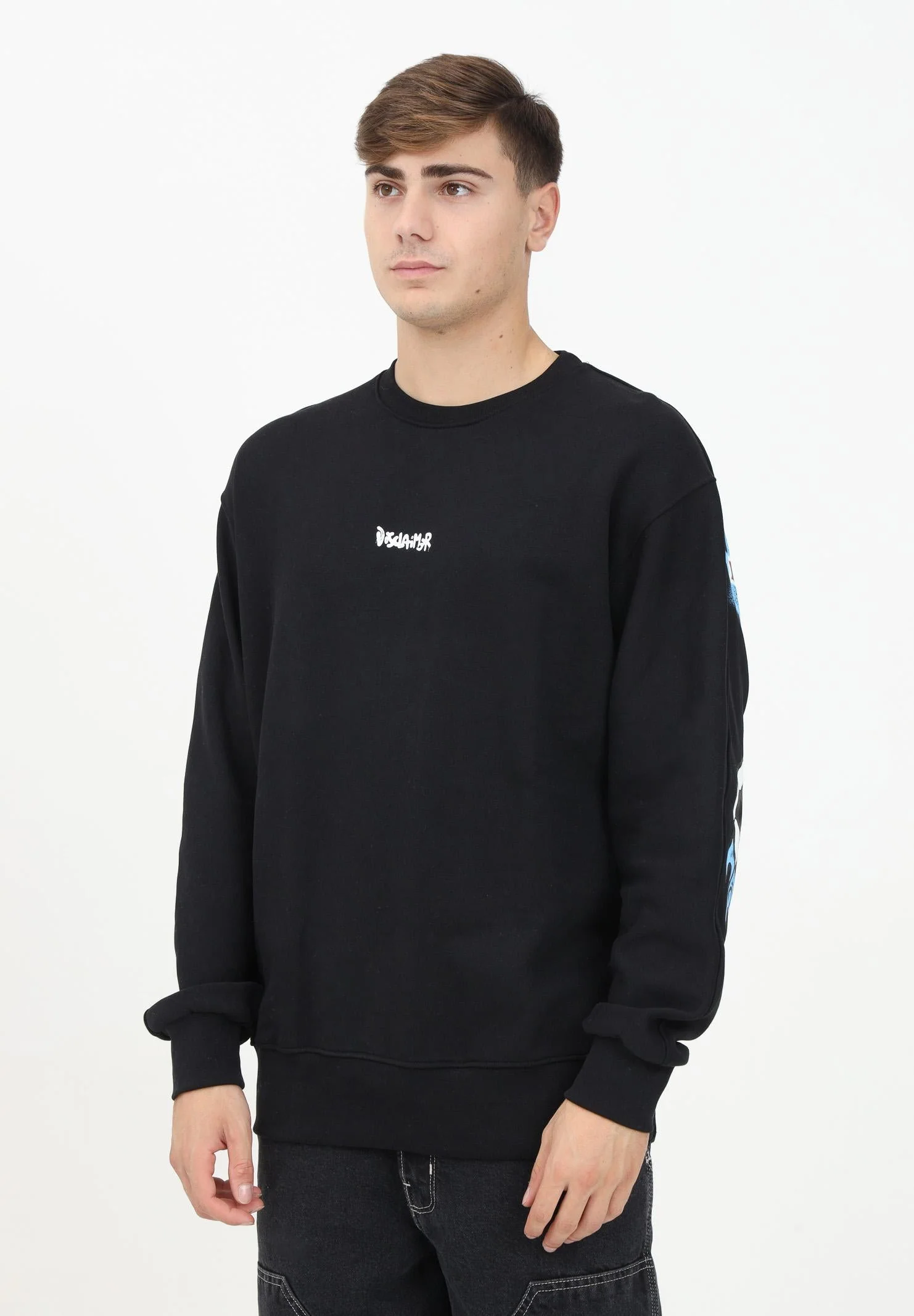 Felpa DISCLAIMER con stampa murales soccer nera - immagine 2