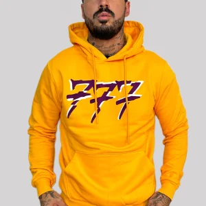 Tony Effe Felpa TRIPLOSETTE 777 con cappuccio stampa curry