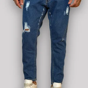 Jeans NJB strappi dsq denim blu scuro