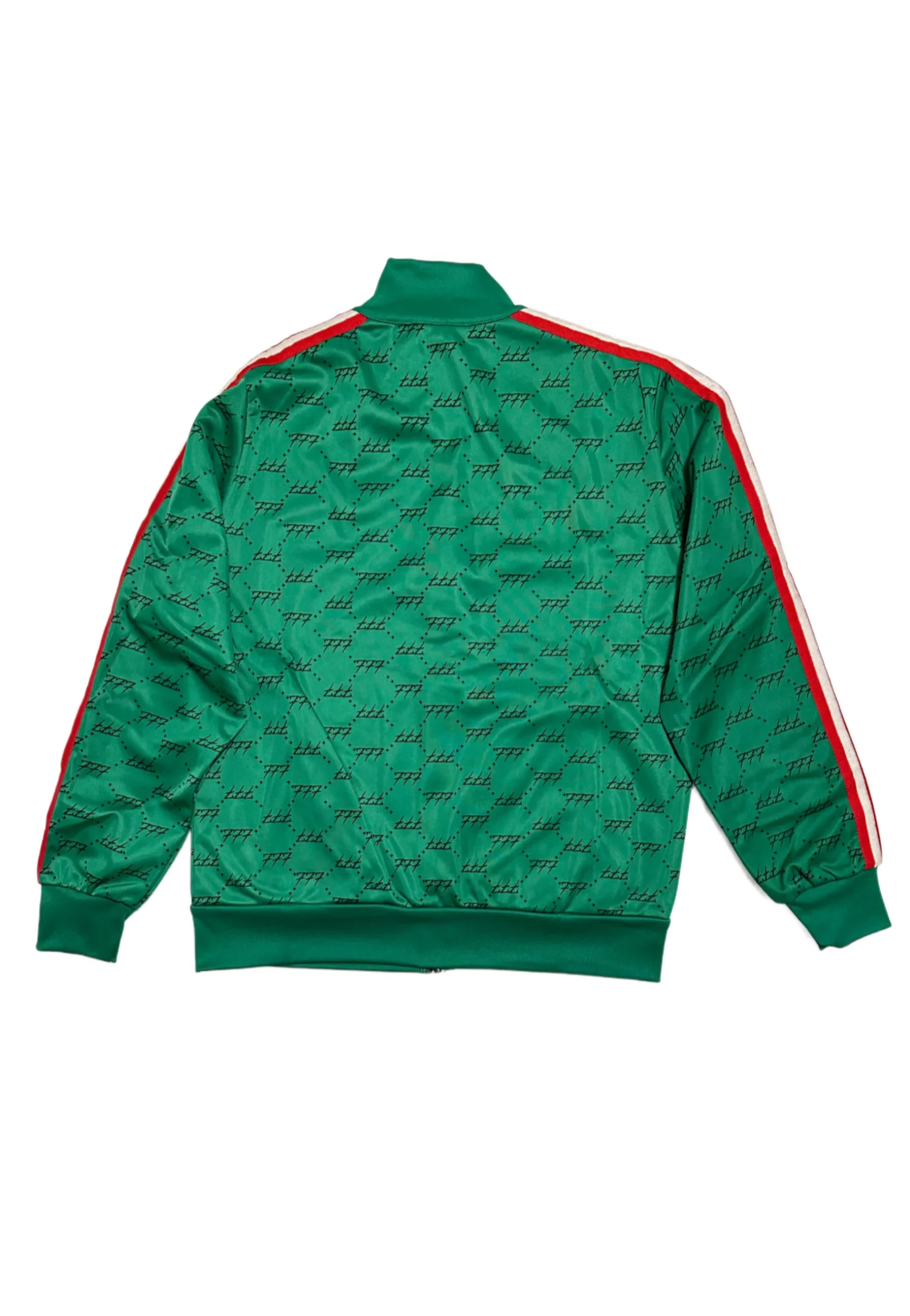 Tony Effe Giacca in triacetato TRIPLOSETTE 777 zip stampa sublimati Verde - immagine 4