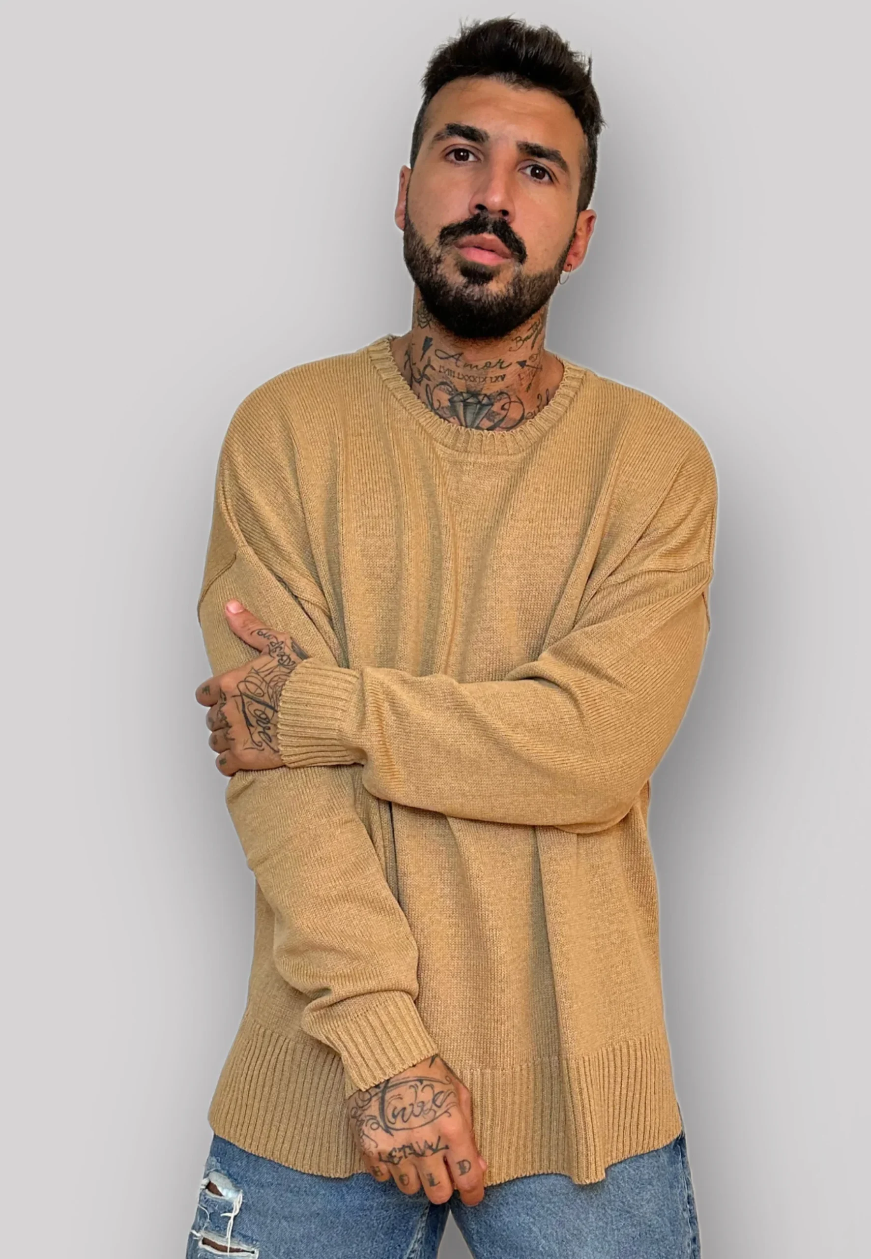 Maglione NJB girocollo Oversize corda