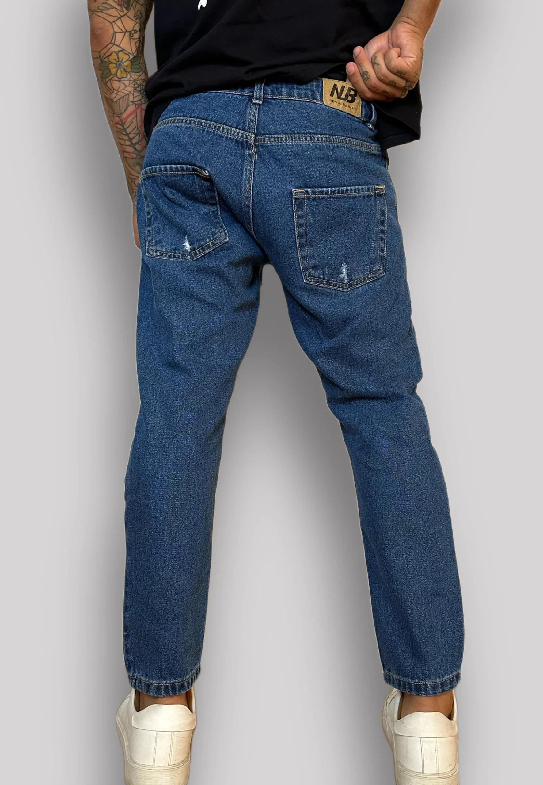 Jeans NJB strappi dsq denim blu scuro - immagine 3