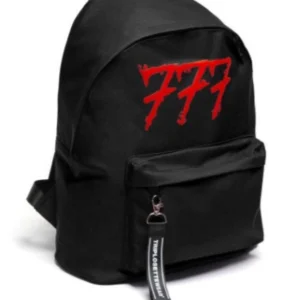 TONY EFFE zaino TRIPLOSETTE 777 in nylon stampa nero