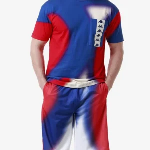 Completino estivo KAPPA 222 Banda t-shirt + pantaloncino Graphik blue royal/rosso/bianco