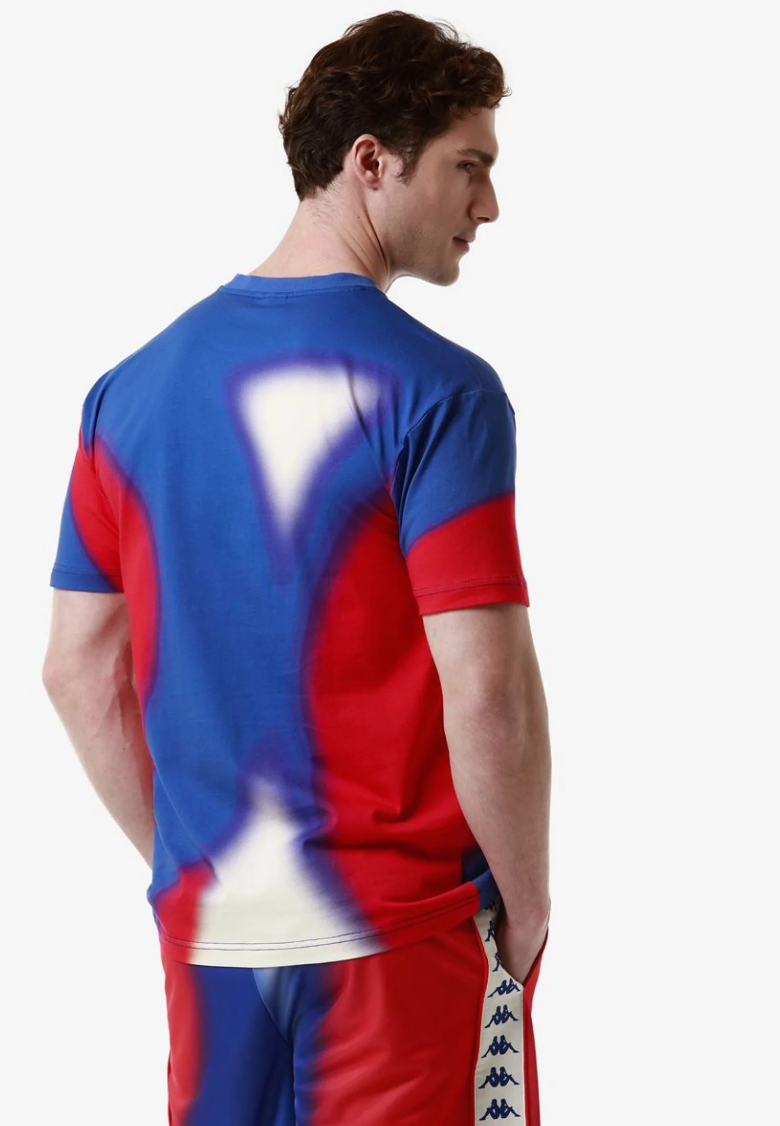 Completino estivo KAPPA 222 Banda t-shirt + pantaloncino Graphik blue royal/rosso/bianco - immagine 3