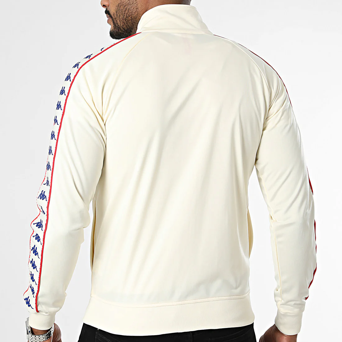 Giacca KAPPA 222 Banda bianco antico/rosso/blue - immagine 3