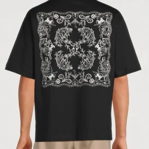 T-shirt OFF-WHITE con ricamo Tattoo Bandana Arrow Skate oversize nera
