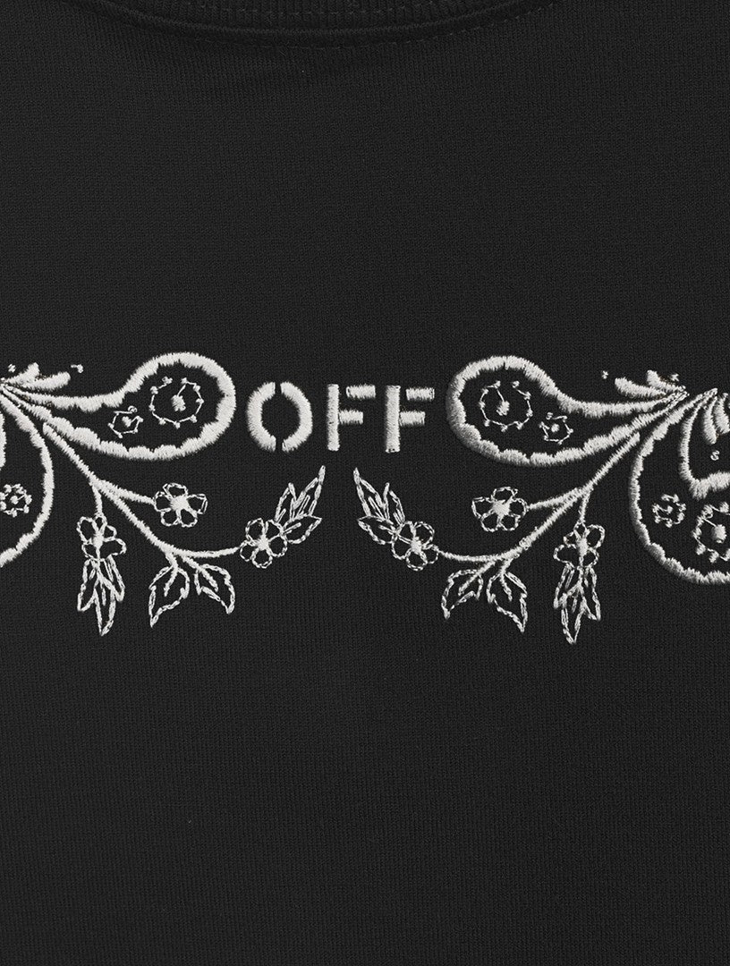 T-shirt OFF-WHITE con ricamo Tattoo Bandana Arrow Skate oversize nera - immagine 4