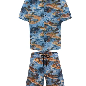 Completino estivo PROPAGANDA camicia + bermuda Motherland blue