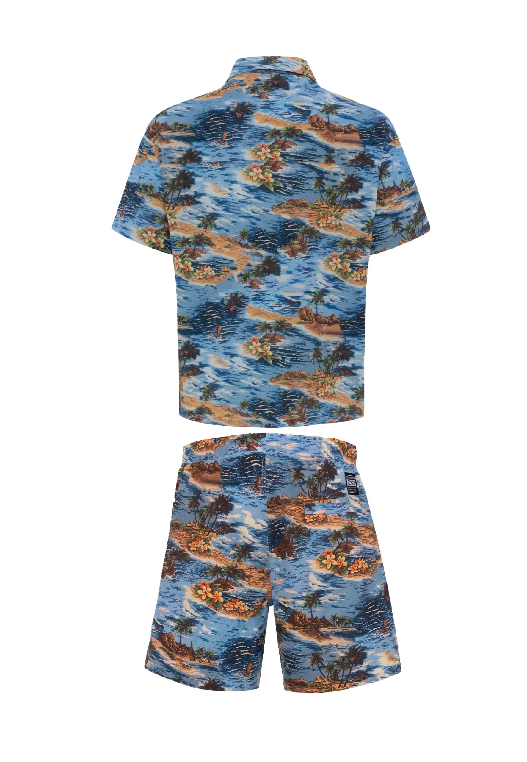 Completino estivo PROPAGANDA camicia + bermuda Motherland blue - immagine 3