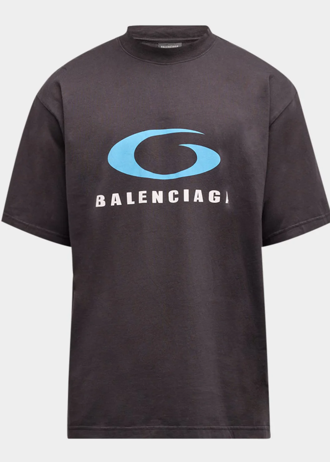 T-shirt BALENCIAGA stampa sports oversize vintage nero slavato